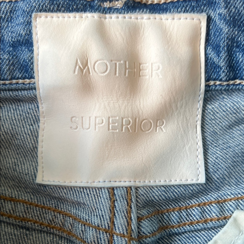 MOTHER Blue Distressed Ankle Length Jeans - Picture 5 of 8
